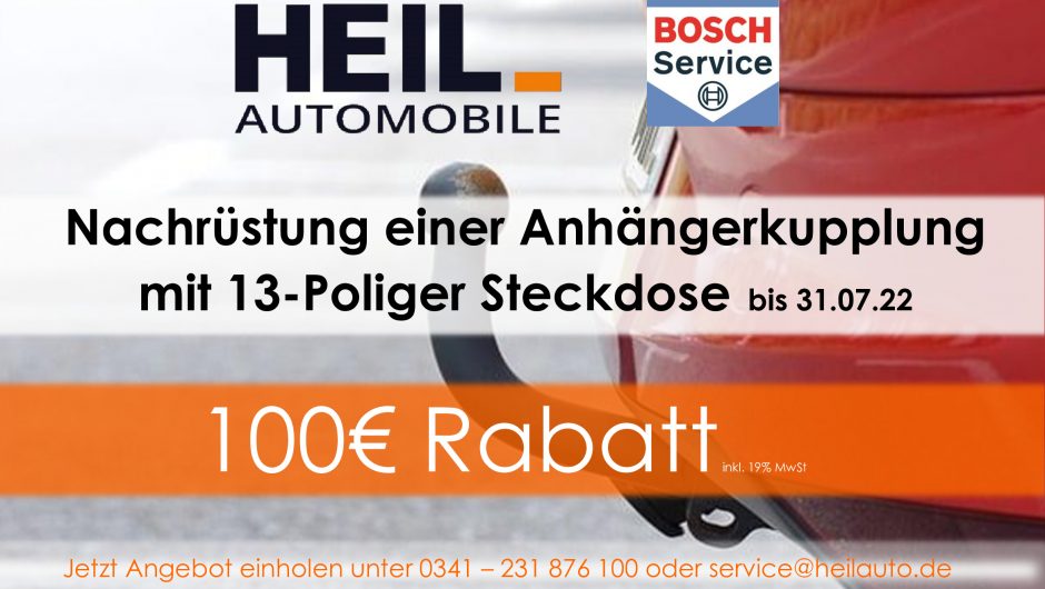 Nachrüstung Anhängerkupplung 100€ Rabatt